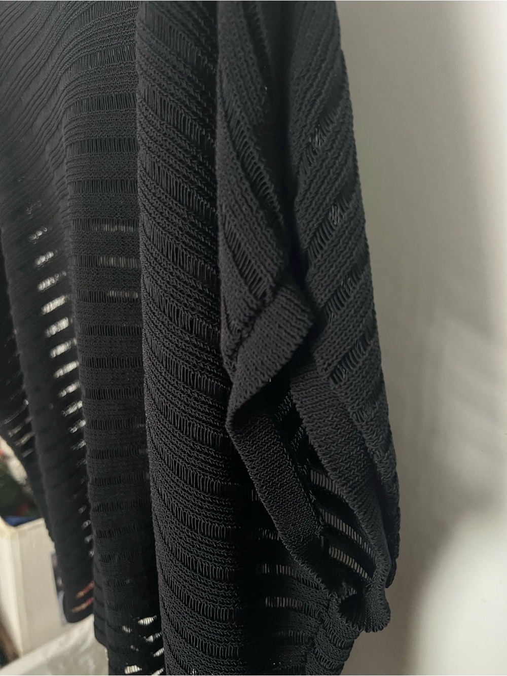 Eileen Fisher Black Open Weave Layering Top Lg fits XL - Picture 3 of 4